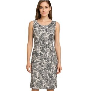Van Heusen Studio Women’s Floral Sleeveless Dress Gray White Size 16